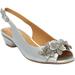 Extra Wide Width Women's The Rider Slingback by Comfortview in Silver (Size 10 WW)