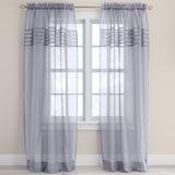 Wide Width BH Studio Pleated Voile Rod-Pocket Panel by BH Studio in Slate (Size 56" W 72" L) Window Curtain