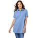 Plus Size Women's Perfect Short-Sleeve Polo Shirt by Woman Within in French Blue (Size L)