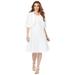 Plus Size Women's Fit-And-Flare Jacket Dress by Roaman's in White (Size 22 W) Suit