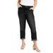 Plus Size Women's Invisible Stretch® Contour Boyfriend Jean by Denim 24/7 in Black Denim (Size 20 W)