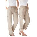 Plus Size Women's Convertible Length Cargo Pant by Woman Within in Natural Khaki (Size 18 WP)