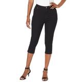 Plus Size Women's Invisible Stretch® Contour Capri Jean by Denim 24/7 in Black Denim (Size 26 W) Jeans