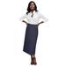 Plus Size Women's True Fit Stretch Denim Midi Skirt by Jessica London in Indigo (Size 14 W)