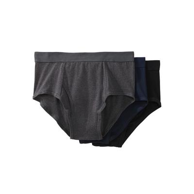 Men's Big & Tall Classic Cotton Briefs 3-Pack by KingSize in Assorted Basic (Size 4XL) Underwear