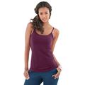 Plus Size Women's Bra Cami with Adjustable Straps by Roaman's in Dark Berry (Size L) Stretch Tank Top Built in Bra Camisole