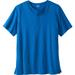 Men's Big & Tall Shrink-Less™ Lightweight Henley Longer Length T-Shirt by KingSize in Royal Blue (Size L) Henley Shirt