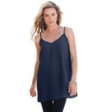Plus Size Women's V-Neck Cami by Roaman's in Navy (Size 22 W) Top