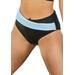 Plus Size Women's Hollywood Colorblock Wrap Bikini Bottom by Swimsuits For All in Black White (Size 16)