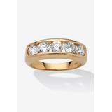 Men's Big & Tall Men's 2.50 TCW CZ Wedding Band in Gold-Plated Sterling Silver by PalmBeach Jewelry in Gold (Size 16)