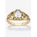 Women's Gold over Sterling Silver Open Scrollwork Simulated Birthstone Ring by PalmBeach Jewelry in April (Size 10)