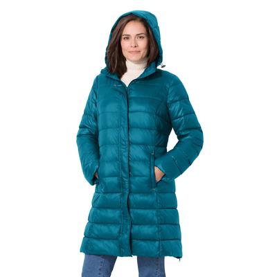 Plus Size Women's Long Packable Puffer Jacket by Woman Within in Deep Teal (Size 4X)