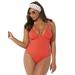 Plus Size Women's Temptress One Piece Swimsuit by Swimsuits For All in Coral (Size 18)