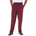 Men's Big & Tall Lightweight Jersey Open Bottom Sweatpants by KingSize in Heather Deep Burgundy (Size 3XL)