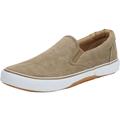 Wide Width Men's Canvas Slip-On Shoes by KingSize in Dark Khaki (Size 9 W) Loafers Shoes