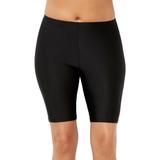 Plus Size Women's Chlorine Resistant Long Bike Short Swim Bottom by Swimsuits For All in Black (Size 14)