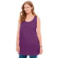 Plus Size Women's Perfect Sleeveless Shirred U-Neck Tunic by Woman Within in Plum Purple (Size 38/40)