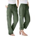 Plus Size Women's Convertible Length Cargo Pant by Woman Within in Olive Green (Size 32 W)