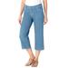 Plus Size Women's Capri Stretch Jean by Woman Within in Light Wash Sanded (Size 18 W)