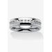 Men's Big & Tall Stainless Steel Cubic Zirconia Channel Set Eternity Bridal Ring by PalmBeach Jewelry in Stainless Steel (Size 12)