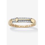 Men's Big & Tall 10K Yellow Gold Diamond Accent "Lord's Prayer" Cross Ring by PalmBeach Jewelry in Gold (Size 13)