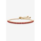 Women's Gold-Plated Bolo Bracelet, Simulated Birthstone 9.25" Adjustable by PalmBeach Jewelry in July