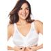 Plus Size Women's Front-Close Satin Wireless Bra by Comfort Choice in White (Size 54 DD)