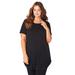 Plus Size Women's Crisscross-Back Ultimate Tunic by Roaman's in Black (Size 14/16) Long Shirt