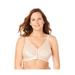 Plus Size Women's Front-Close Lace Wireless Posture Bra 5100565 by Exquisite Form in Rose Beige (Size 44 C)