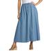 Plus Size Women's Drawstring Denim Skirt by Woman Within in Light Wash (Size 32 W)