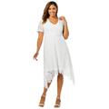 Plus Size Women's Lace Handkerchief Dress by Jessica London in White (Size 22 W)