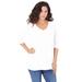 Plus Size Women's Long-Sleeve V-Neck Ultimate Tee by Roaman's in White (Size 30/32) Shirt