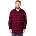 Men's Big & Tall Plaid Flannel Shirt by KingSize in Rich Burgundy Plaid (Size XL)