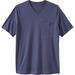 Men's Big & Tall Shrink-Less™ Lightweight Longer-Length V-neck T-shirt by KingSize in Heather Slate Blue (Size XL)