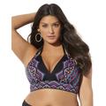 Plus Size Women's Loop Strap Halter Bikini Top by Swimsuits For All in Multi Engineered (Size 18)