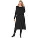 Plus Size Women's Thermal Knit A-Line Dress by Woman Within in Black (Size L)