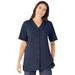 Plus Size Women's 7-Day Short-Sleeve Baseball Tunic by Woman Within in Navy (Size 26/28)