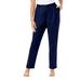 Plus Size Women's Linen Pleat-Front Pant by Jessica London in Navy (Size 30 W)