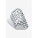 Women's Platinum-Plated Cubic Zirconia Crossover Ring by PalmBeach Jewelry in White (Size 9)