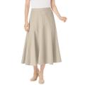 Plus Size Women's Print Linen-Blend Skirt by Woman Within in Natural Khaki (Size 5X)