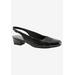 Extra Wide Width Women's Dea Slingbacks by Trotters® in Black Croco Patent (Size 7 1/2 WW)