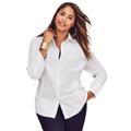 Plus Size Women's Stretch Cotton Poplin Shirt by Jessica London in White (Size 18 W) Button Down Blouse