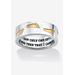Women's Gold Ion-Plated Stainless Steel Two-Tone "Footprints in the Sand" Ring by PalmBeach Jewelry in Stainless Steel (Size 12)