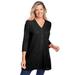 Plus Size Women's Thermal Button-Front Tunic by Woman Within in Black (Size 34/36)
