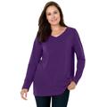 Plus Size Women's Perfect Long-Sleeve V-Neck Tee by Woman Within in Radiant Purple (Size 4X) Shirt