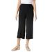 Plus Size Women's Pull-On Elastic Waist Soft Capri by Woman Within in Black (Size 28 W) Pants