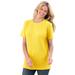 Plus Size Women's Thermal Short-Sleeve Satin-Trim Tee by Woman Within in Primrose Yellow (Size 6X) Shirt