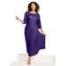 Plus Size Women's Lace Popover Dress by Roaman's in Midnight Violet (Size 36 W) Formal Evening