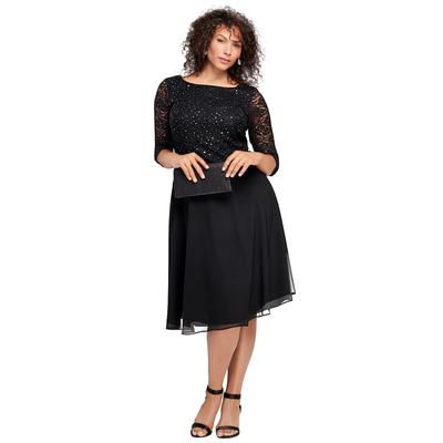 Plus Size Women's Embellished Lace & Chiffon Dress by Roaman's in Black (Size 18 W) Formal Evening