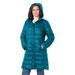 Plus Size Women's Long Packable Puffer Jacket by Woman Within in Deep Teal (Size 3X)